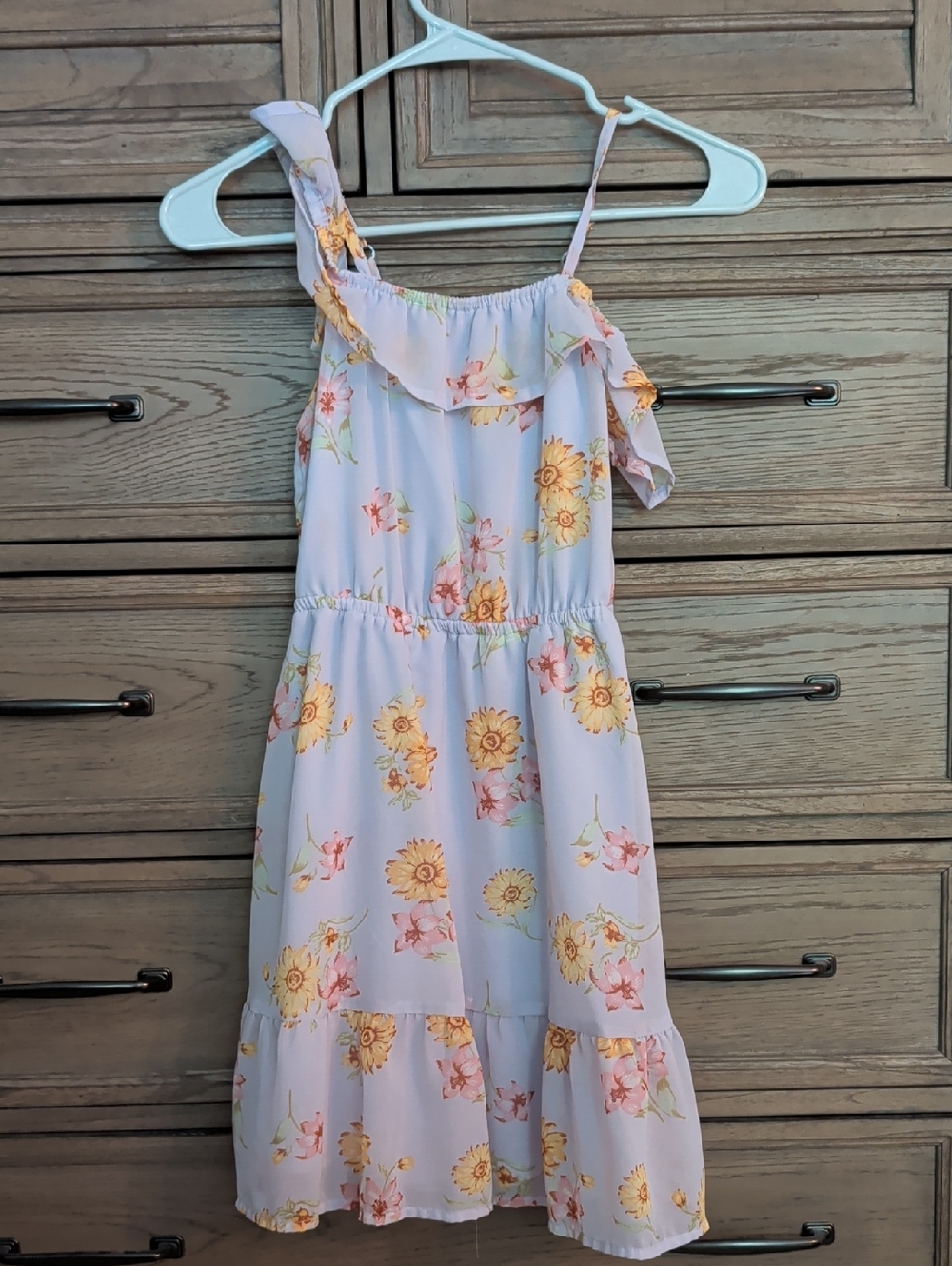 The Children's Place Lavender Floral One-Shoulder Sundress with Yellow Flowers